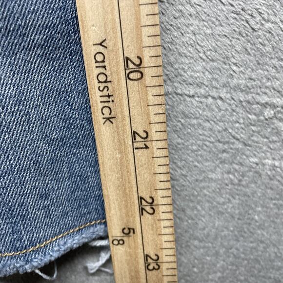 Men's True Nation Athletic Fit Y2k Bermuda Blue Jean Shorts Sz 50 Distressed - Picture 8 of 8